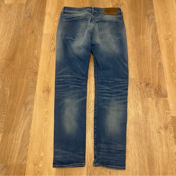 GStar Raw 3301 Slim Denim Jeans 32x32 Button Fly Classic Whiskered - Picture 2 of 9